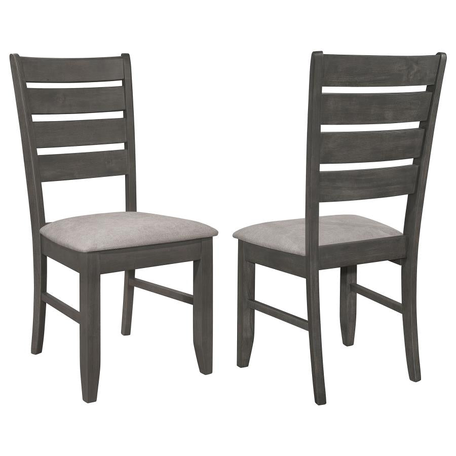 Dalila Wood Dining Side Chair Dark Grey (Set of 2) - 102722GRY