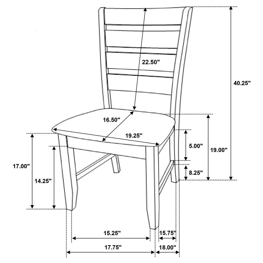 Dalila Wood Dining Side Chair Cappuccino (Set of 2) - 102722