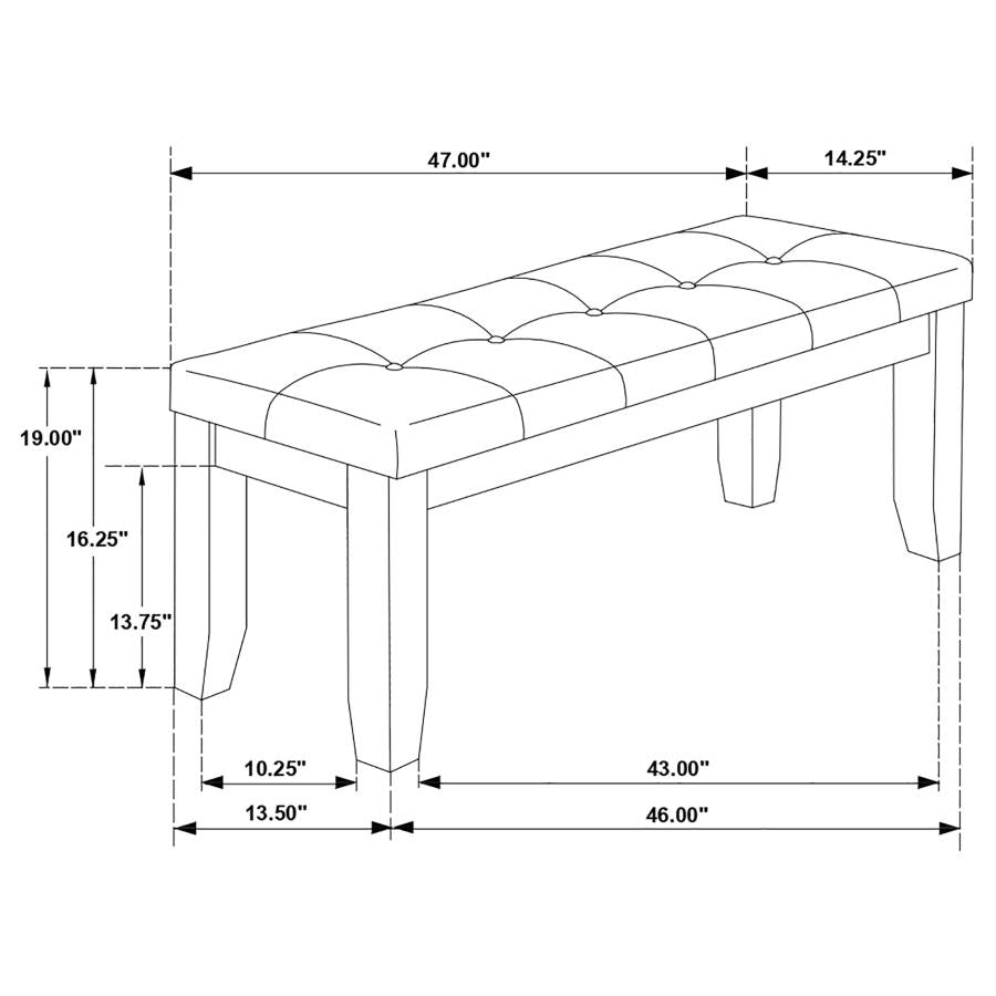 Dalila Leatherette Upholstered Wood Dining Bench Cappuccino - 102723