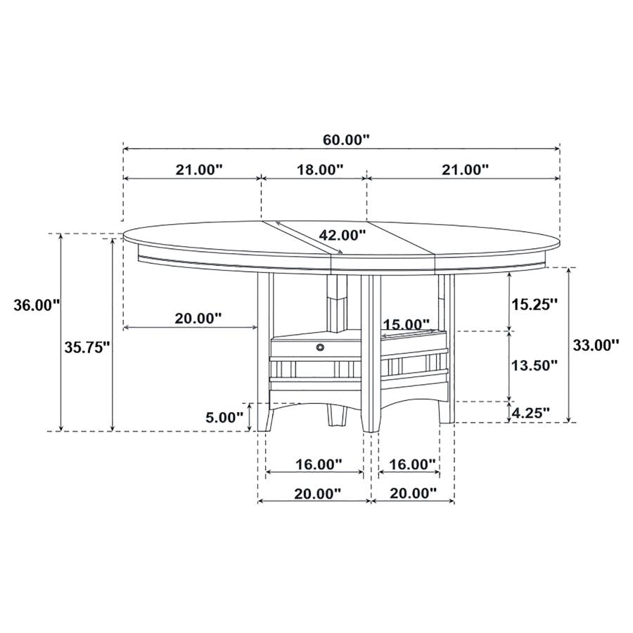 Lavon Oval 60-inch Extension Counter Dining Table Espresso - 102888