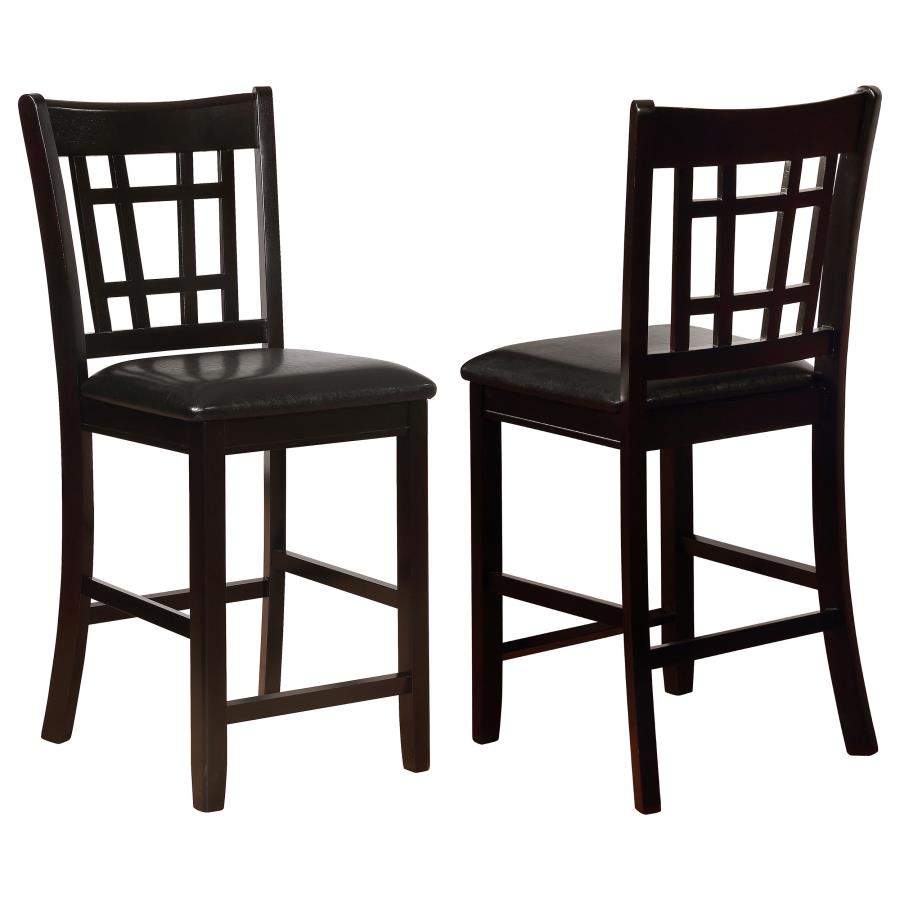 Lavon Wood Counter Chair Black and Espresso (Set of 2) - 102889