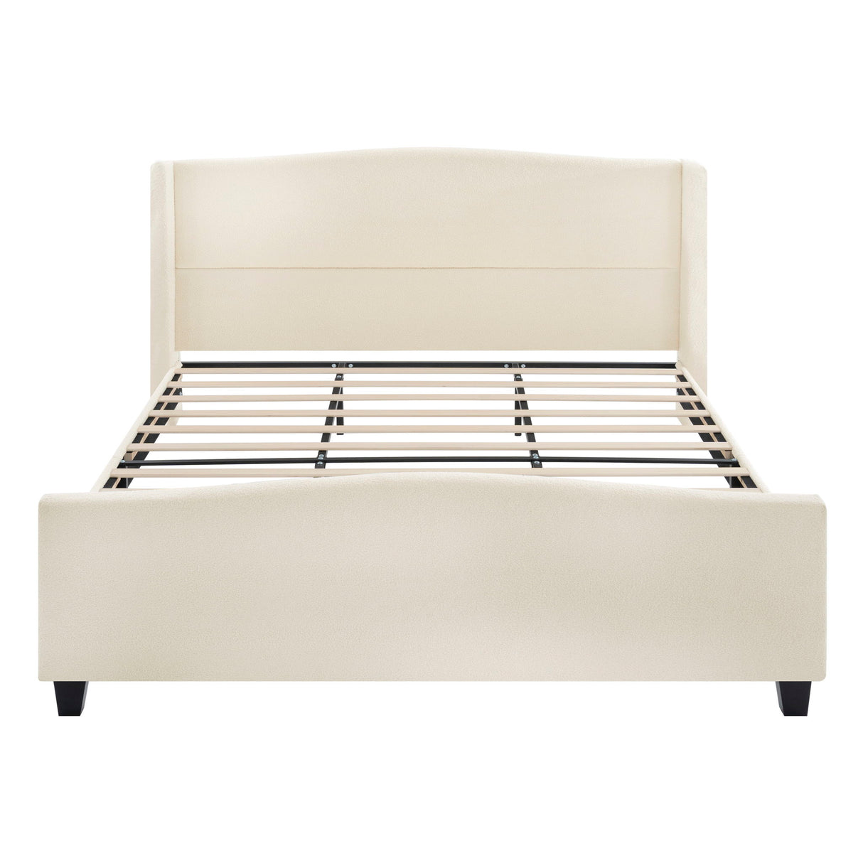 Platform Bed Frame With Tall Headboard And High Footboard