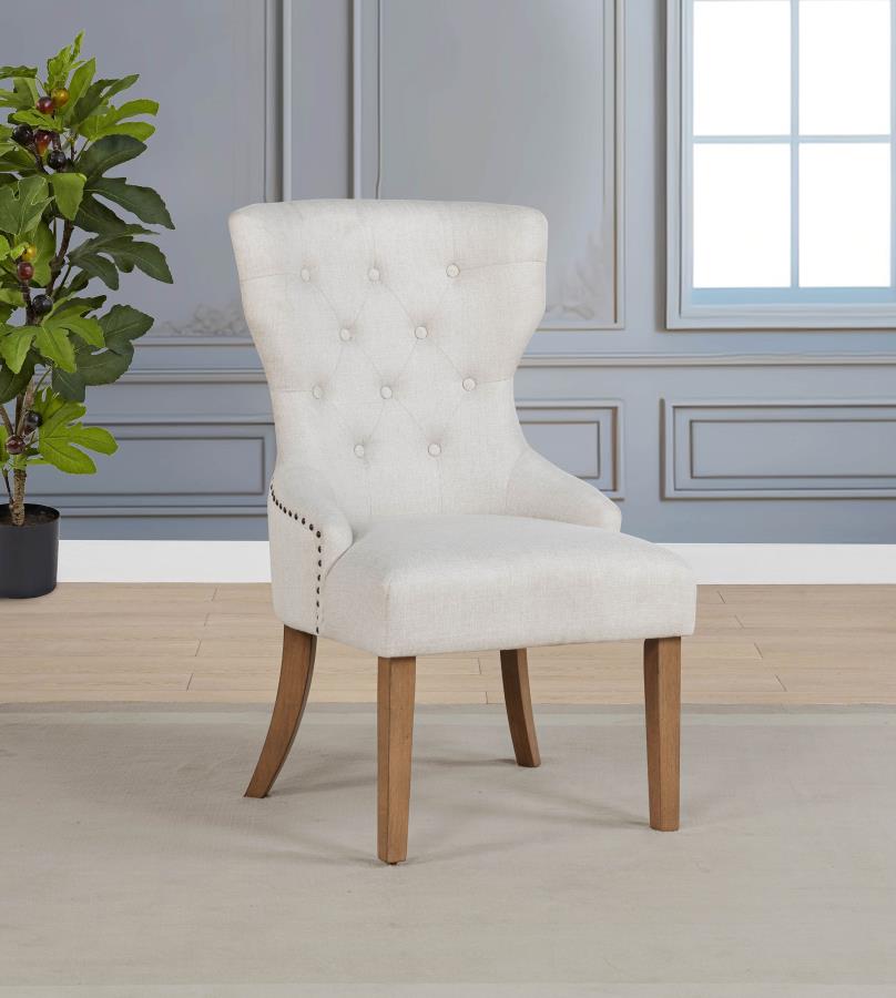 Baney Tufted Upholstered Dining Chair Beige and Rustic Grey - 104507