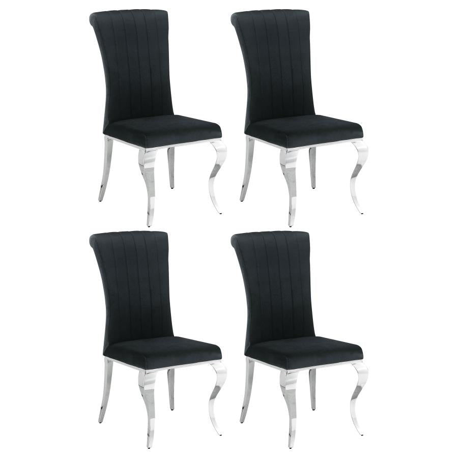Betty Velvet Upholstered Dining Side Chair Black (Set of 4) - 105072