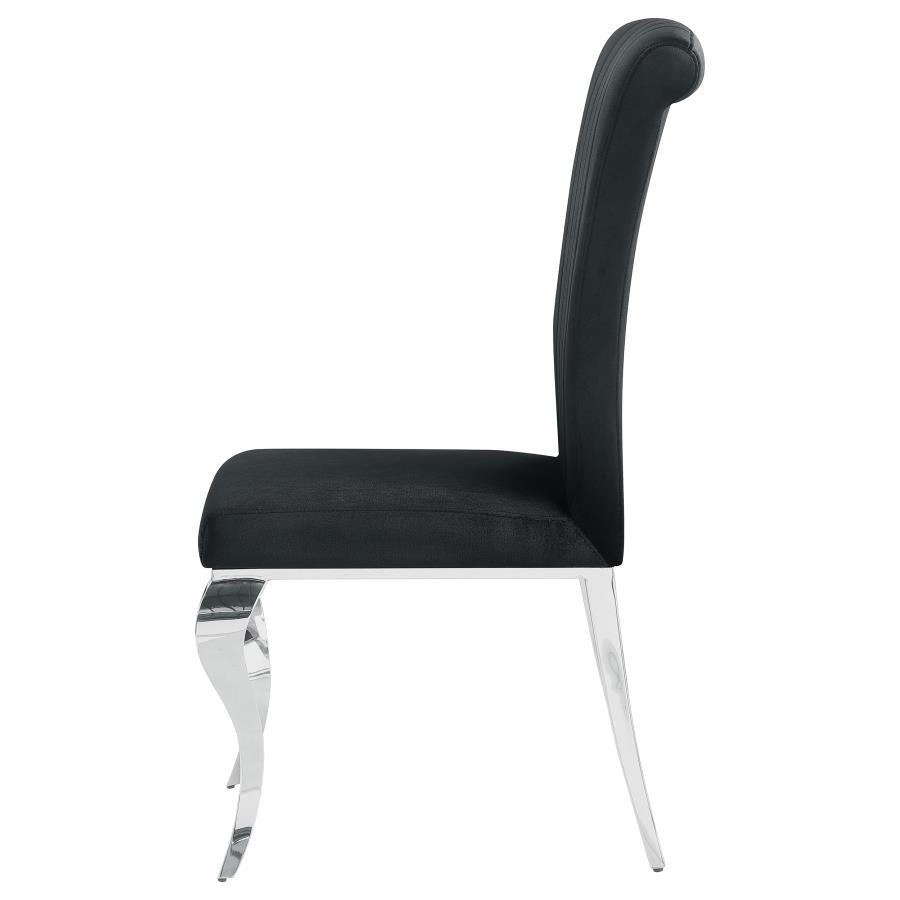 Betty Velvet Upholstered Dining Side Chair Black (Set of 4) - 105072