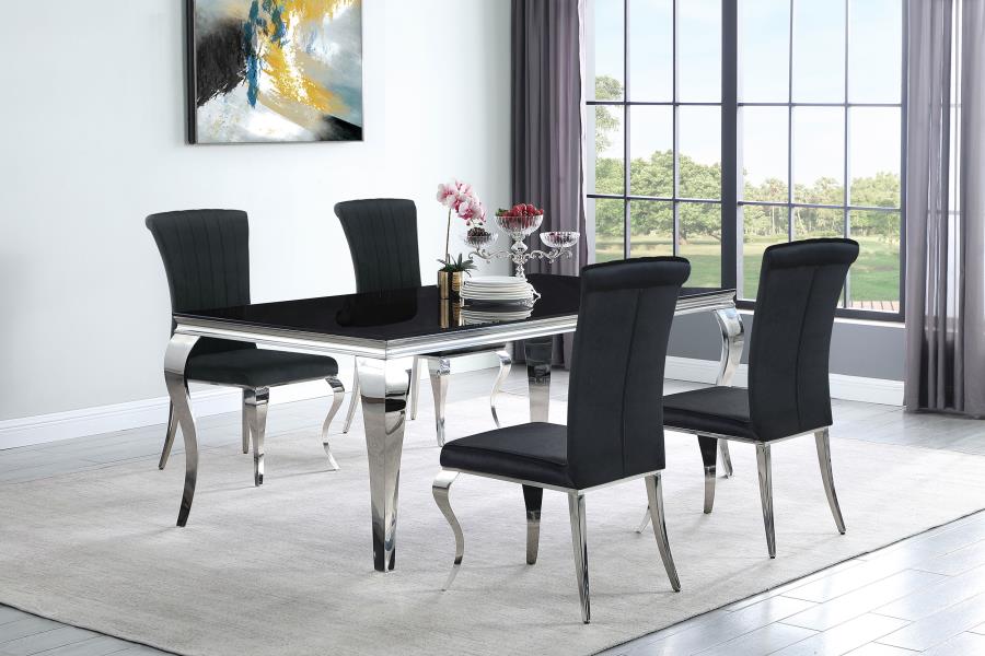 Betty Velvet Upholstered Dining Side Chair Black (Set of 4) - 105072