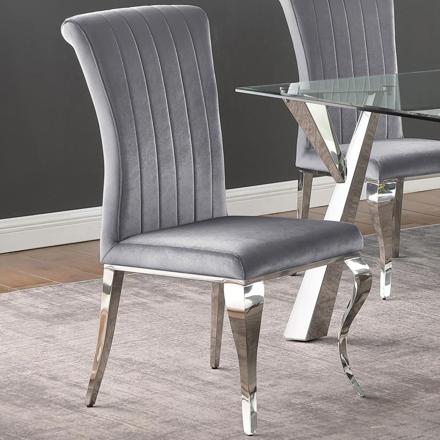 Betty Velvet Upholstered Dining Side Chair Grey (Set of 4) - 105073