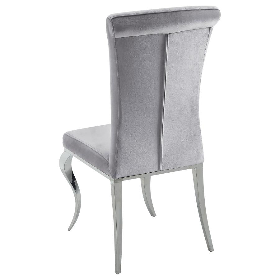 Betty Velvet Upholstered Dining Side Chair Grey (Set of 4) - 105073