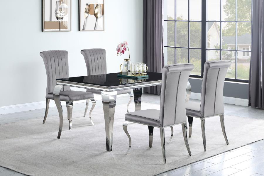 Betty Velvet Upholstered Dining Side Chair Grey (Set of 4) - 105073