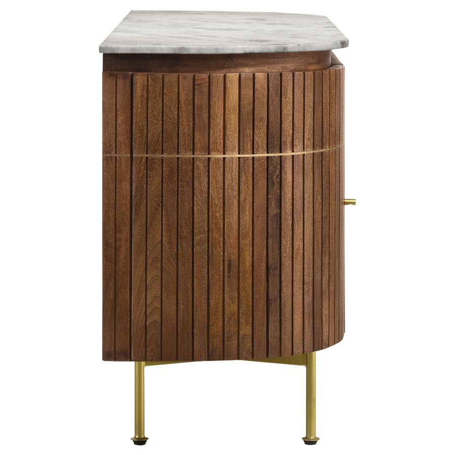 Ortega 4-door Marble Top Sideboard Buffet Cabinet Natural - 105145