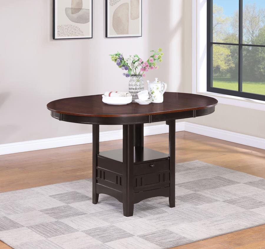 Lavon Oval 60-inch Extension Counter Dining Table Chestnut - 105278