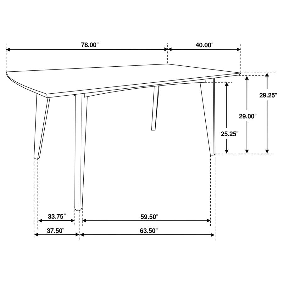 Malone 5-piece Rectangular Dining Table Set Dark Walnut - 105351-S5