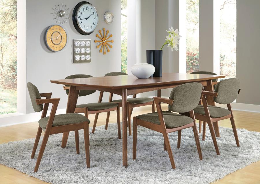 Malone 7-piece Rectangular Dining Table Set Dark Walnut - 105351-S7