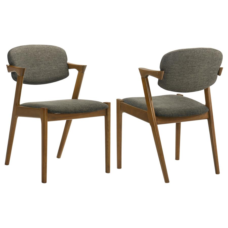 Malone Padded Wood Dining Arm Chair Dark Walnut (Set of 2) - 105352