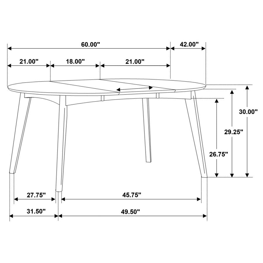 Jedda Oval 60-inch Extension Leaf Dining Table Dark Walnut - 105361