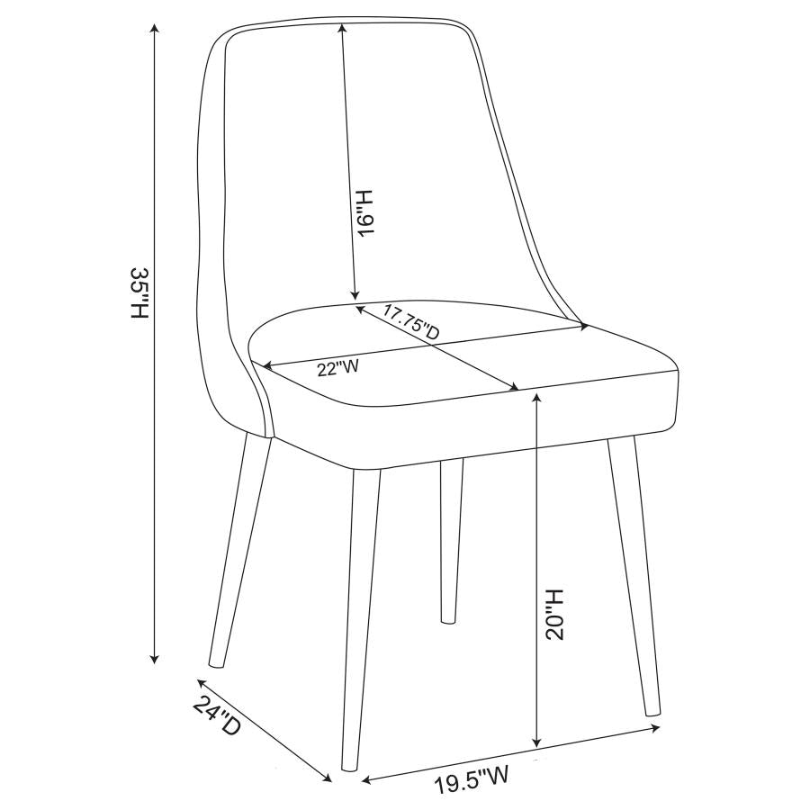 Cosmo Upholstered Dining Side Chair Grey (Set of 2) - 106046