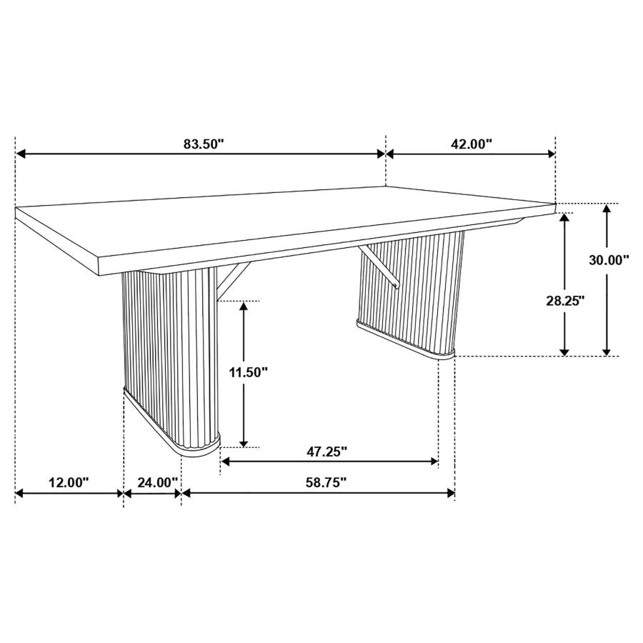 Catherine 7-piece Rectangular Dining Table Set Black - 106251-S7