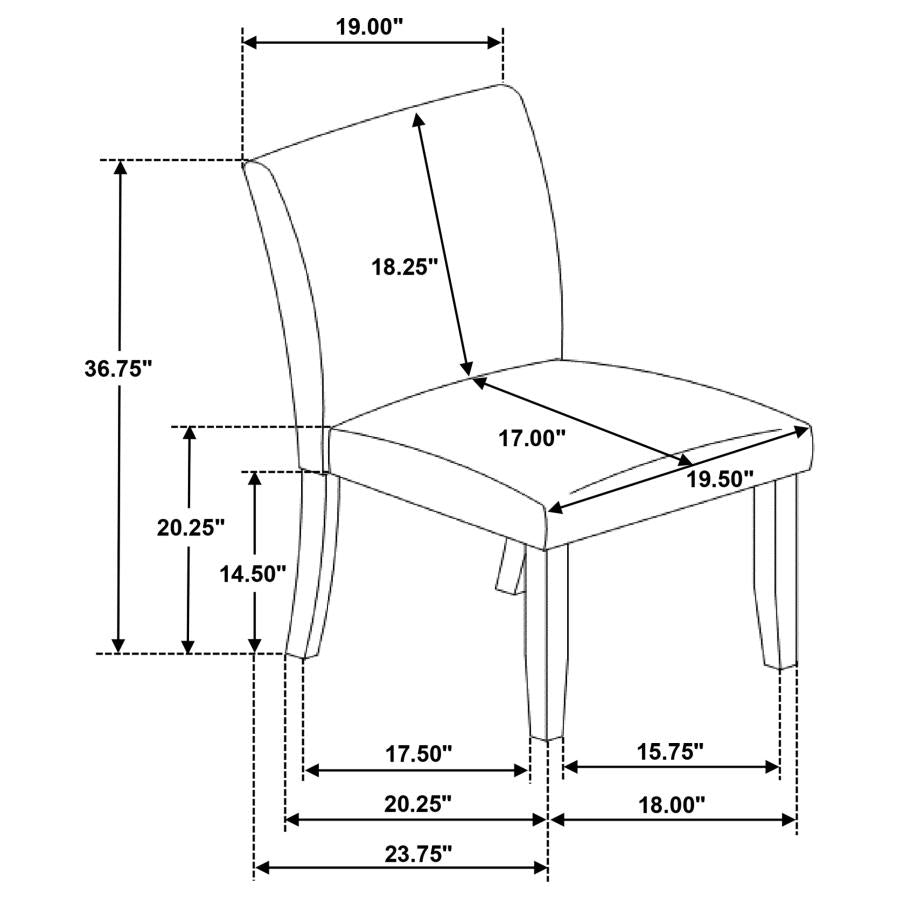 Cantley Upholstered Dining Side Chair Grey (Set of 2) - 106379