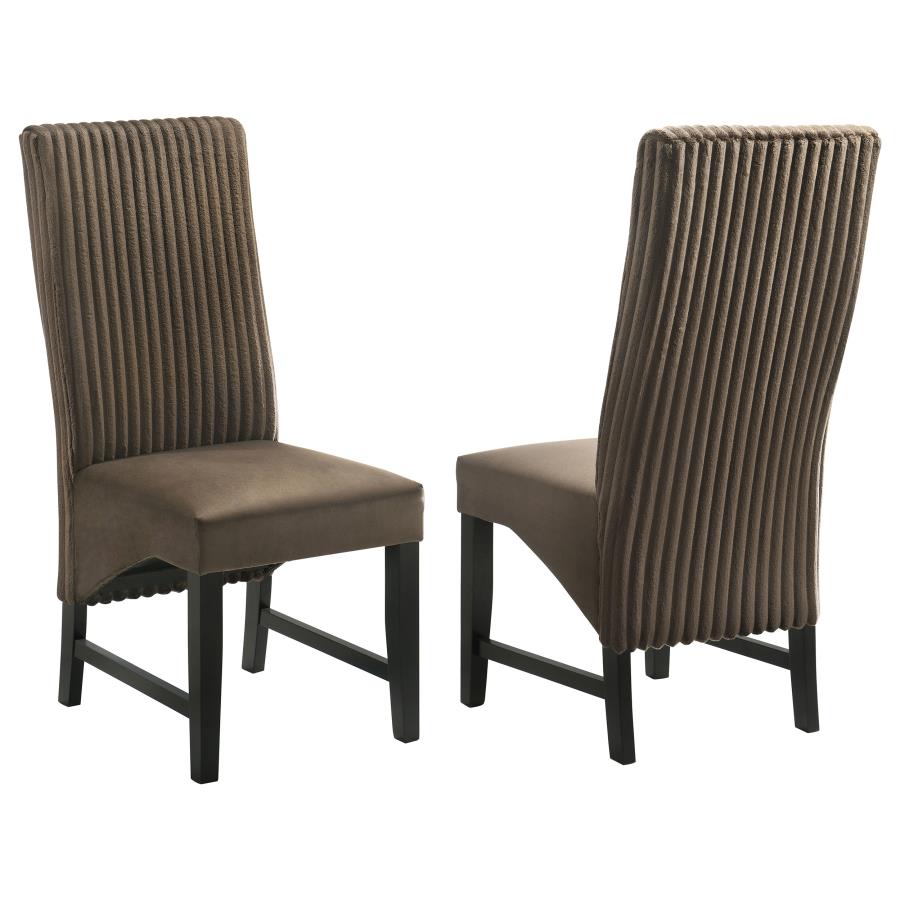 Barrand Upholstered Dining Side Chair Chocolate (Set of 2) - 106388