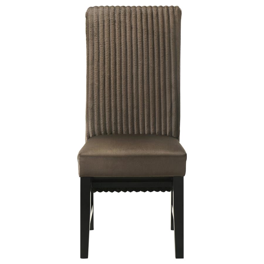 Barrand Upholstered Dining Side Chair Chocolate (Set of 2) - 106388