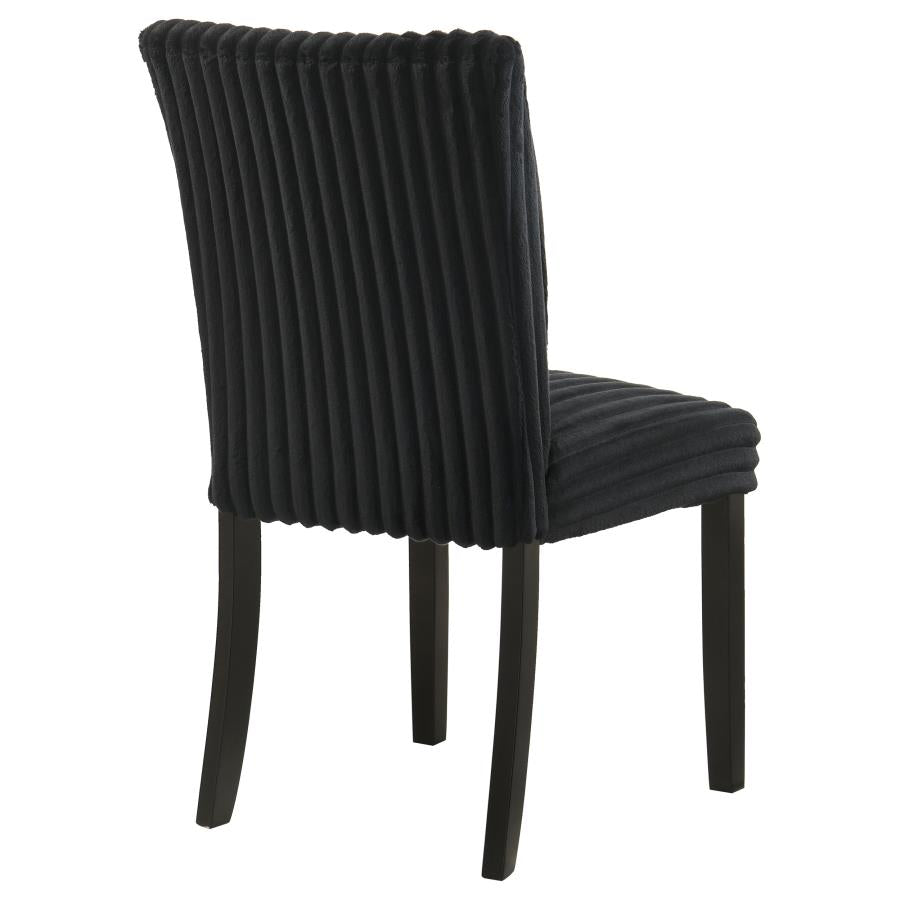 Dermott Upholstered Parson Dining Side Chair Black (Set of 2) - 106512BLK