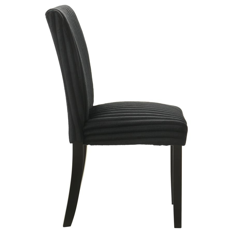 Dermott Upholstered Parson Dining Side Chair Black (Set of 2) - 106512BLK