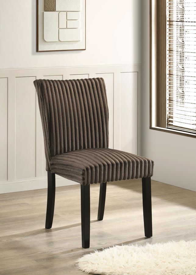Dermott Upholstered Parson Dining Side Chair Chocolate (Set of 2) - 106512CH