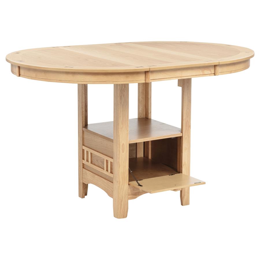 Lavon 5-piece Oval Counter Height Dining Set Light Oak - 106628-S5