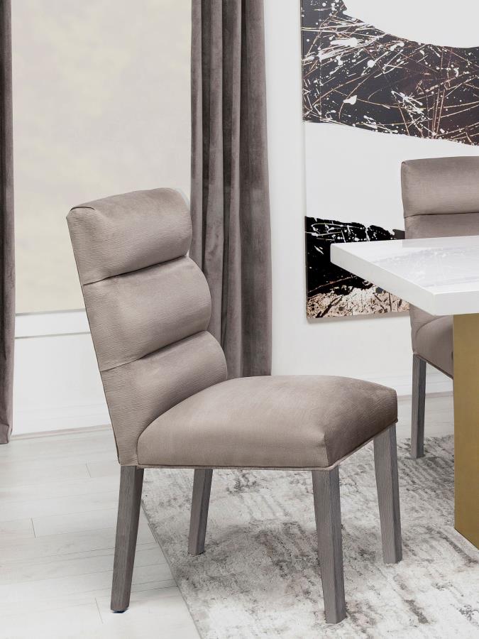 Carla Velvet Upholstered Dining Side Chair Ash (Set of 2) - 106684