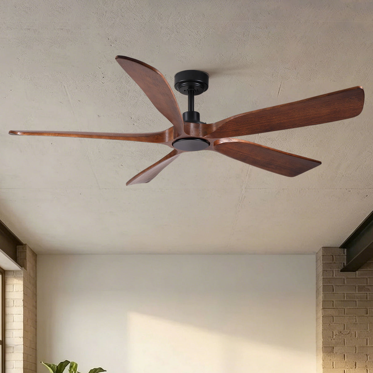 Ceiling Fan With Light And Remote Control, Noiseless, 6 Speeds Reversible, Quiet DC - Matte Black