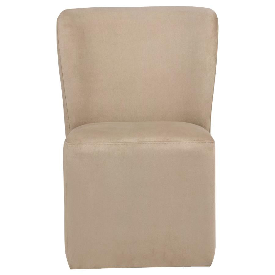 Jaelynn Upholstered Parsons Dining Side Chair Tan (Set of 2) - 107052TAN