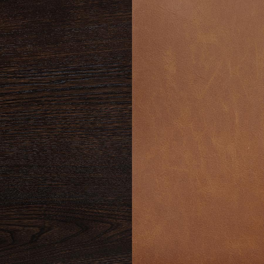 Tegan Faux Leather Upholstered Counter Height Chair Cognac (Set of 2) - 107079