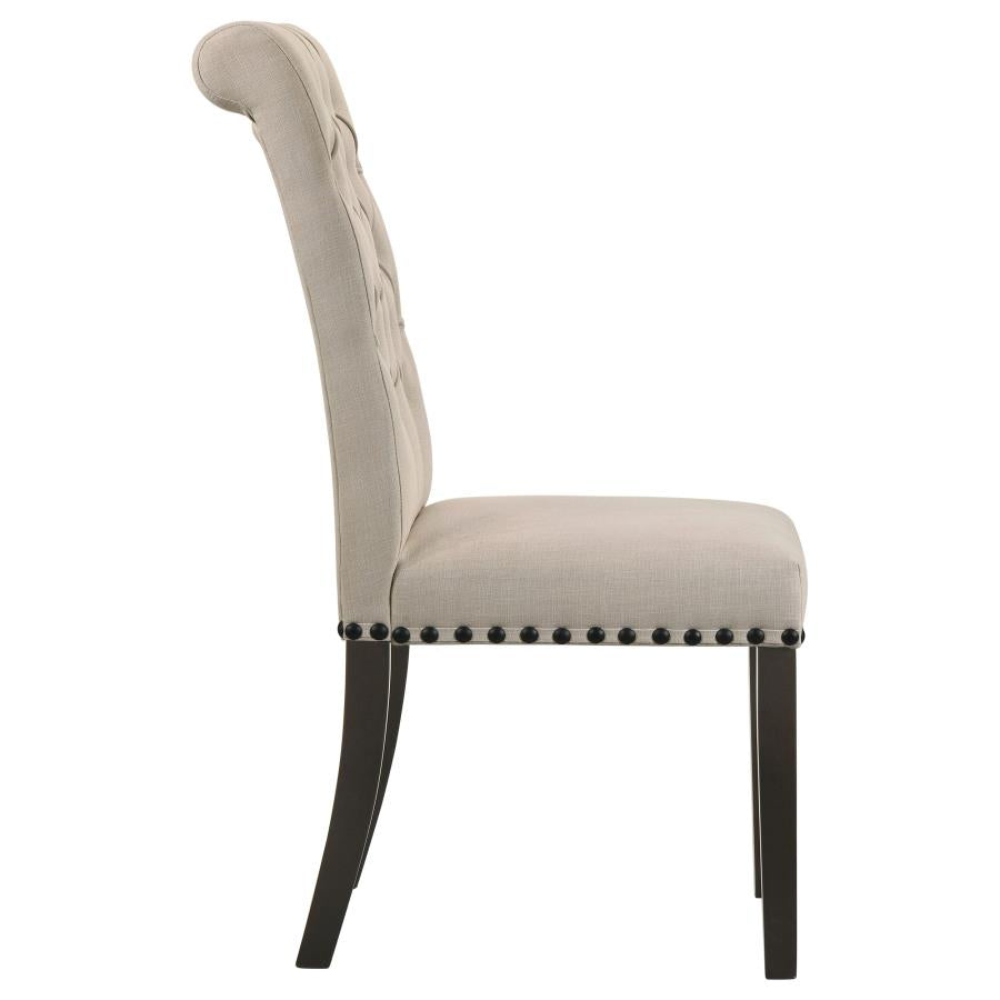 Alana Fabric Upholstered Dining Side Chair Beige (Set of 2) - 107286