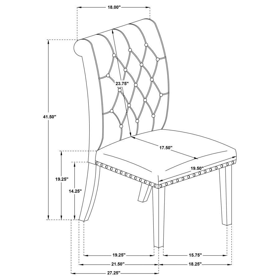 Alana Fabric Upholstered Dining Side Chair Beige (Set of 2) - 107286