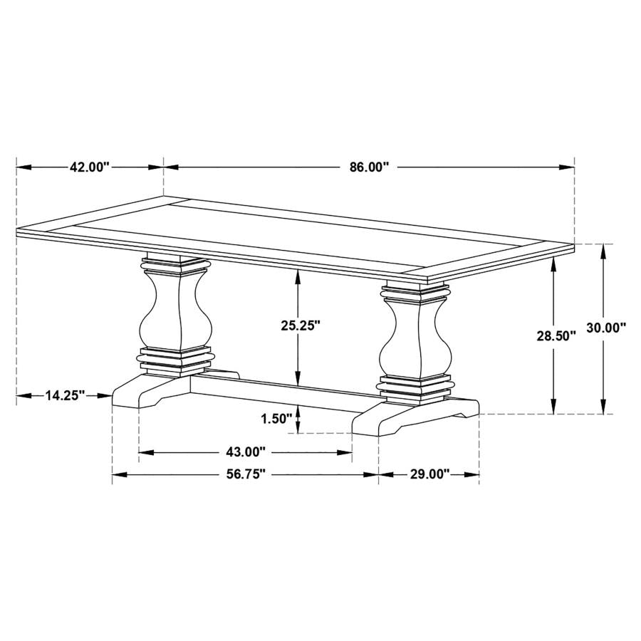 Parkins 5-piece Rectangular Dining Table Set Rustic Espresso - 107411-S5