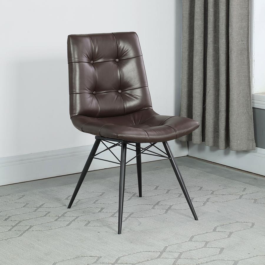 Aiken Upholstered Dining Side Chair Brown (Set of 4) - 107853
