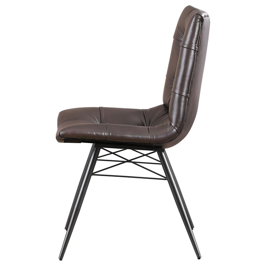 Aiken Upholstered Dining Side Chair Brown (Set of 4) - 107853