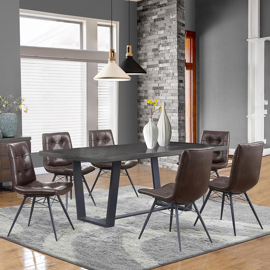 Aiken Upholstered Dining Side Chair Brown (Set of 4) - 107853