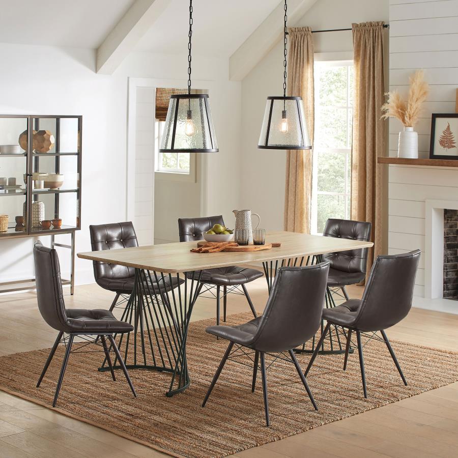 Aiken Upholstered Dining Side Chair Brown (Set of 4) - 107853