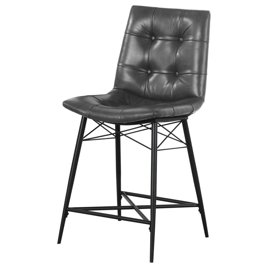 Aiken Upholstered Tufted Counter Chair Charcoal (Set of 2) - 107859