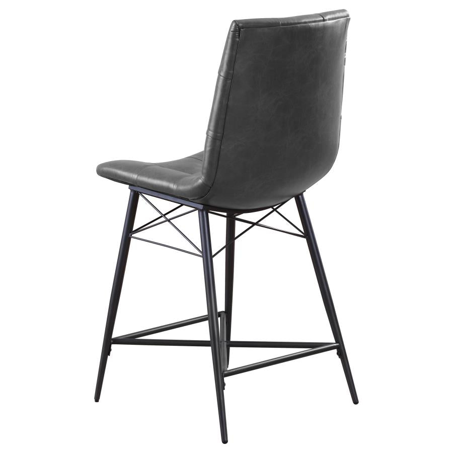 Aiken Upholstered Tufted Counter Chair Charcoal (Set of 2) - 107859