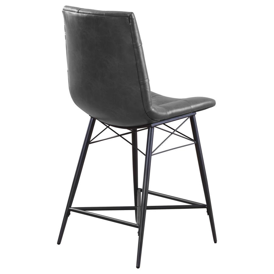 Aiken Upholstered Tufted Counter Chair Charcoal (Set of 2) - 107859