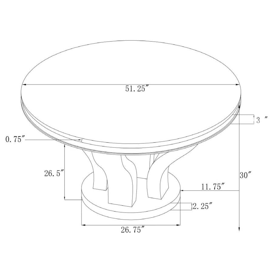 Anchorage Round 51-inch Glass Top Dining Table Chrome - 107891