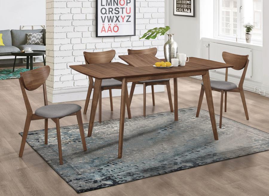 Alfredo 5-piece Butterfly Leaf Dining Set Natural Walnut - 108080-S5