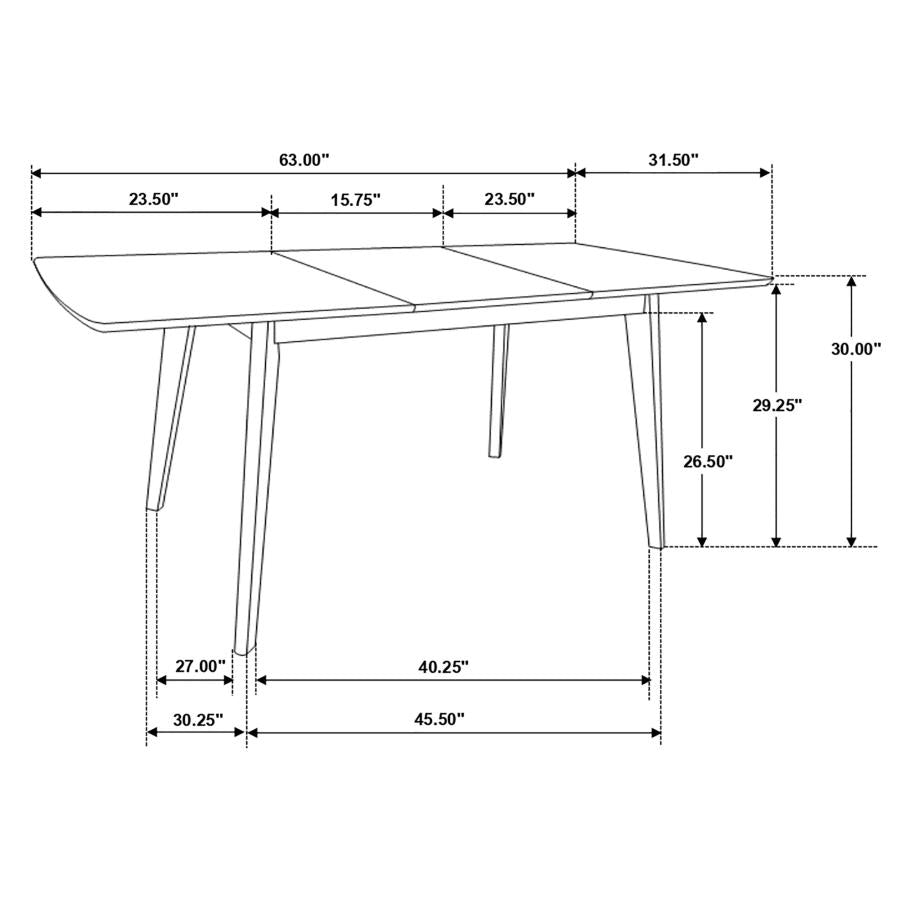Alfredo 5-piece Butterfly Leaf Dining Set Natural Walnut - 108080-S5