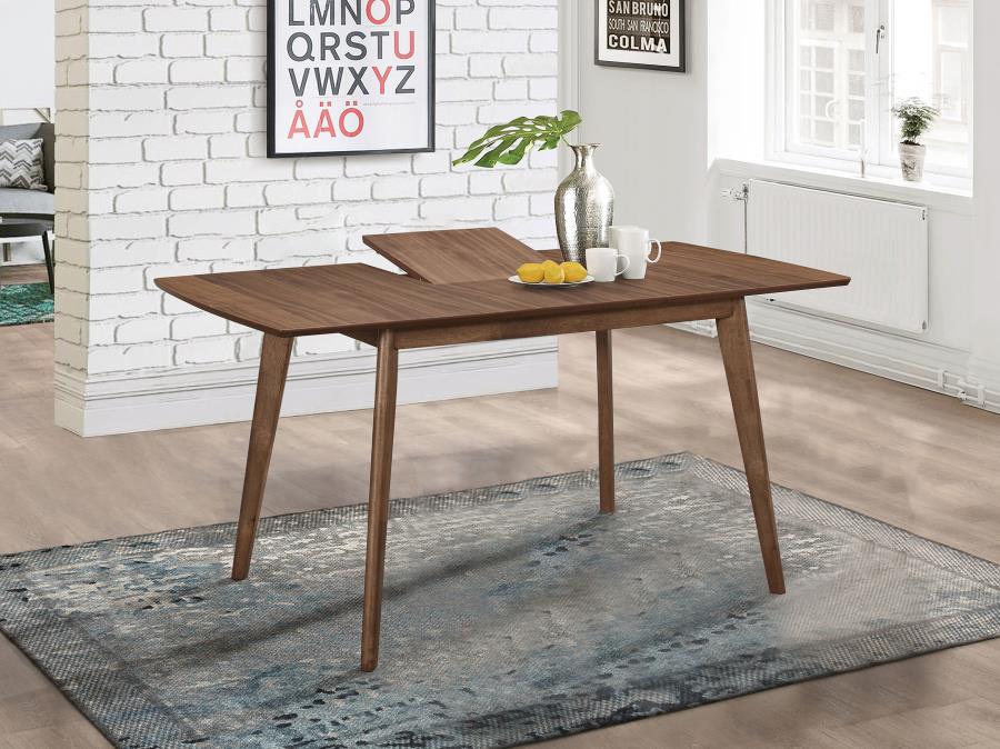 Alfredo 63-inch Extension Leaf Dining Table Natural Walnut - 108080