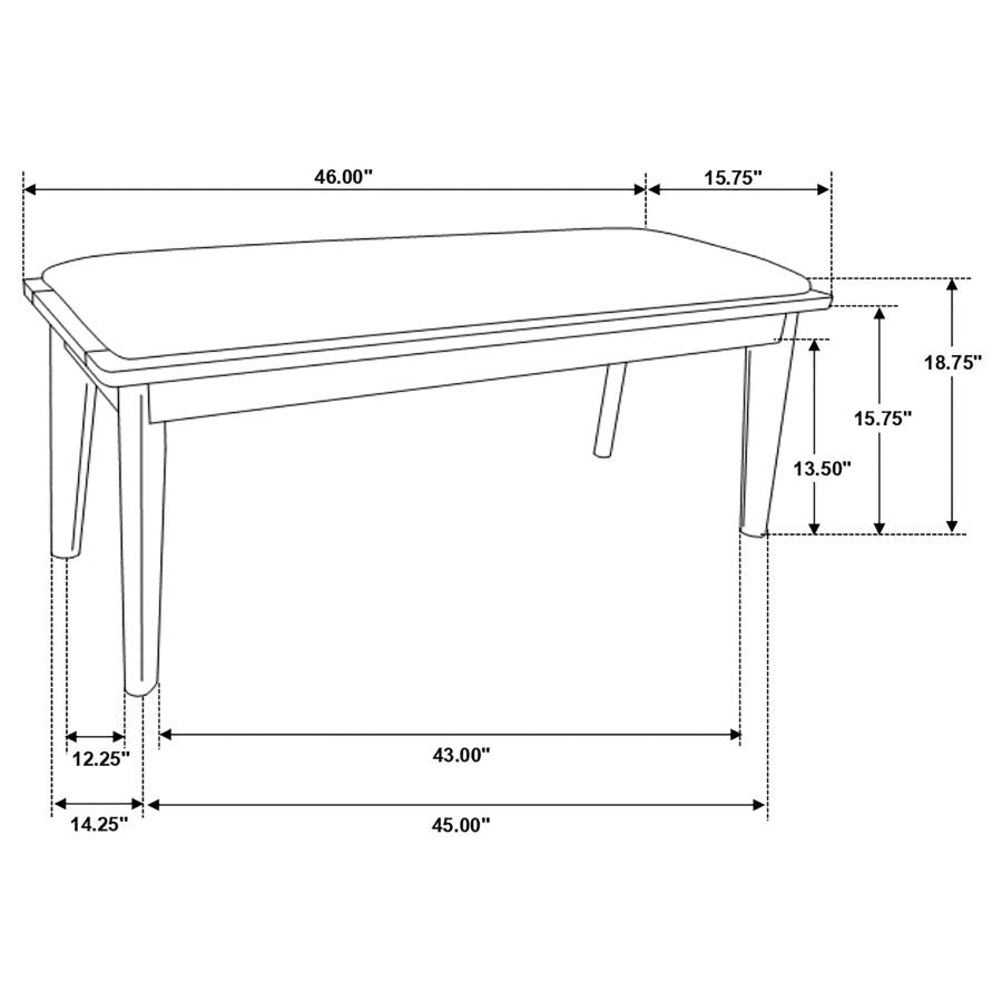 Alfredo Upholstered Dining Bench Grey and Natural Walnut - 108083