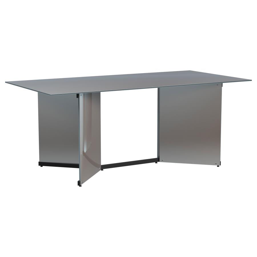 Emery 76-inch Rectangular Mirrored Dining Table Silver - 108091
