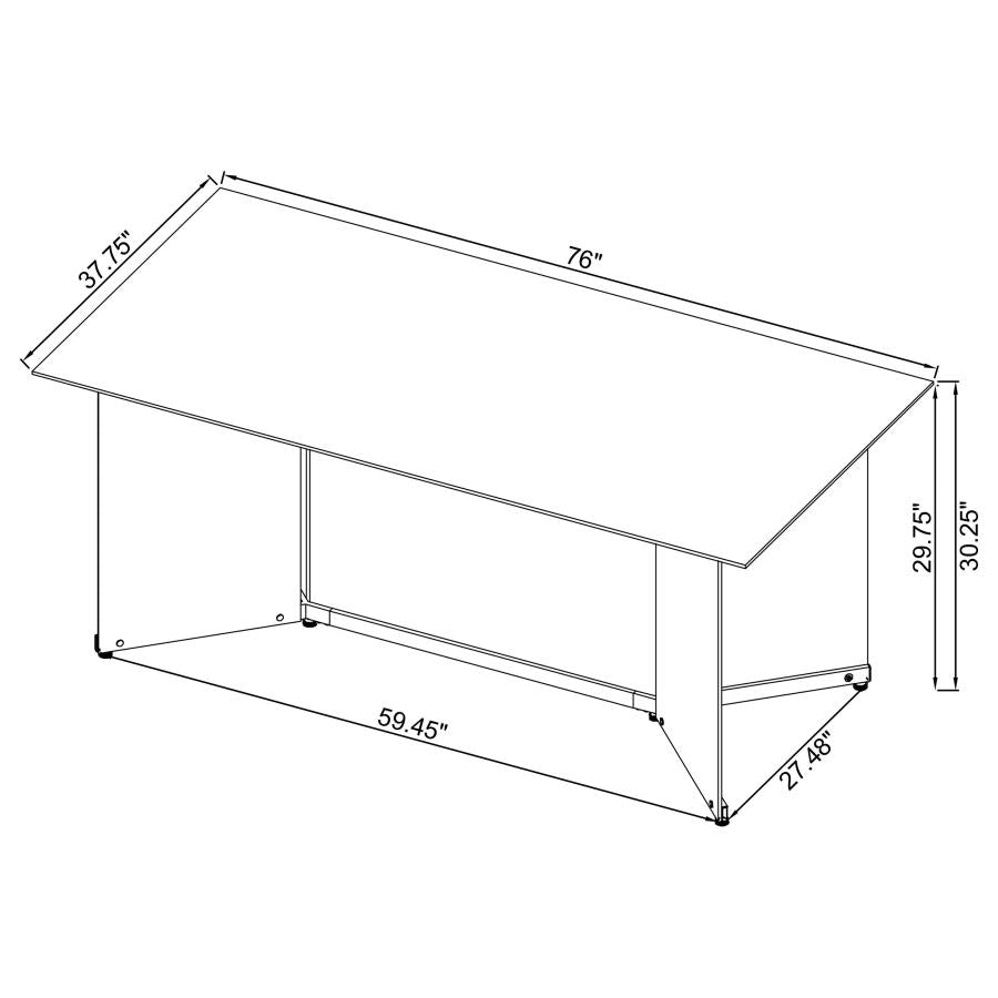 Emery 76-inch Rectangular Mirrored Dining Table Silver - 108091
