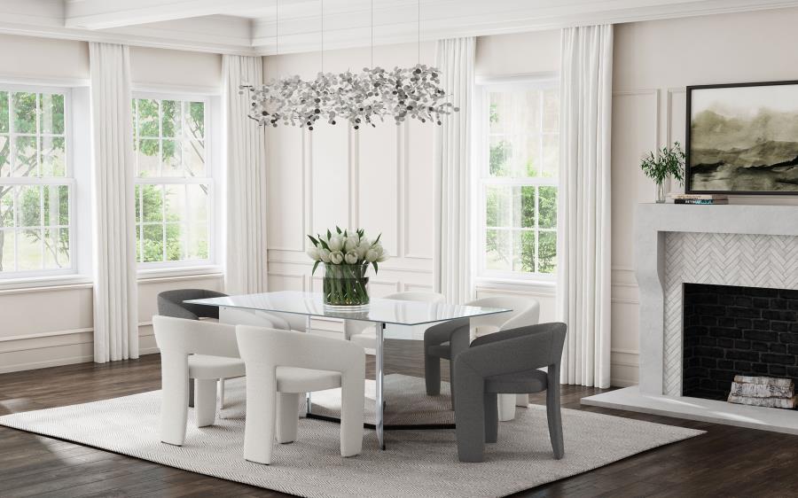 Emery 76-inch Rectangular Mirrored Dining Table Silver - 108091
